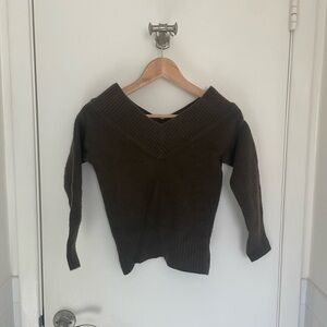 United Colors Of Benetton Dark Brown V-Neck Sweater
